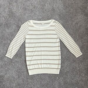 J. Crew Factory Striped Linen Blend 3/4 Sleeve Sweater - Size XS